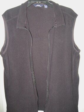 Lands' End Fleece Vest Men's Size Medium Black